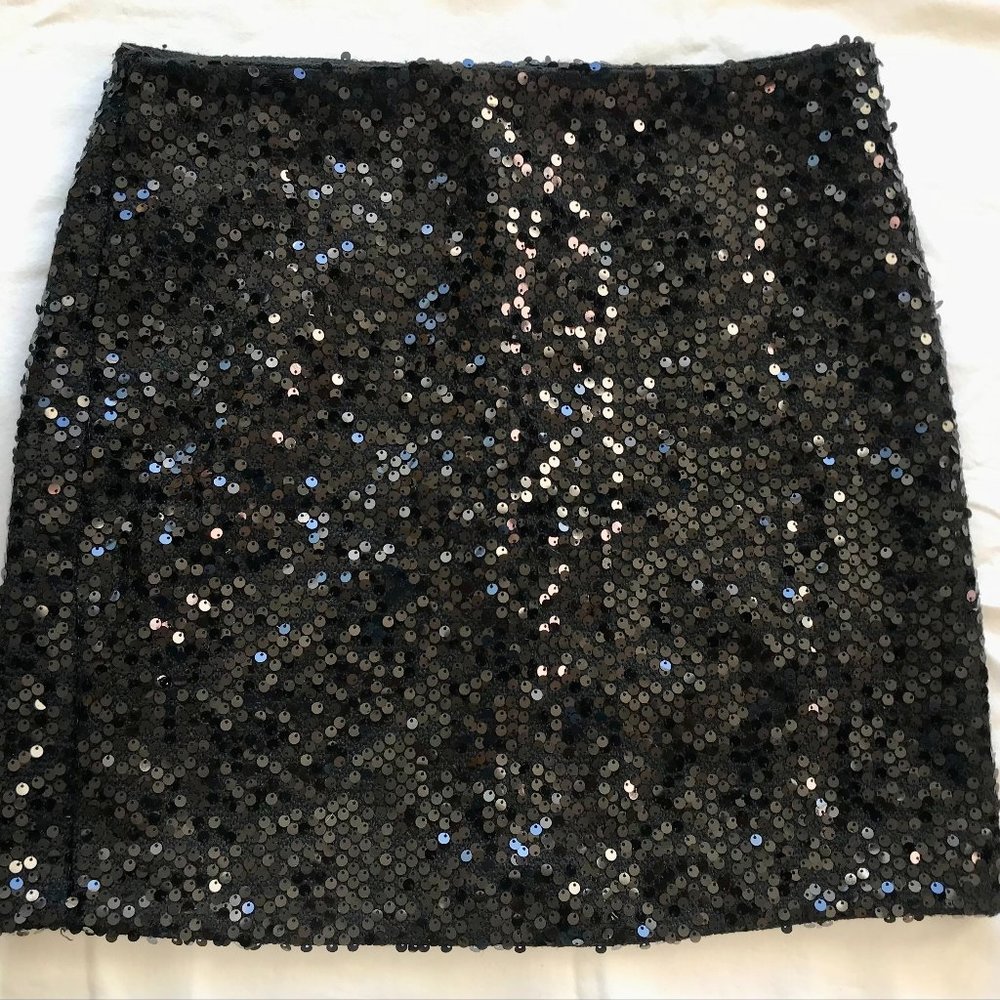 Black sequin mini skirt size 6